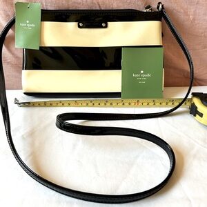 Kate Spade Black and Cream Striped Crossbody Bag